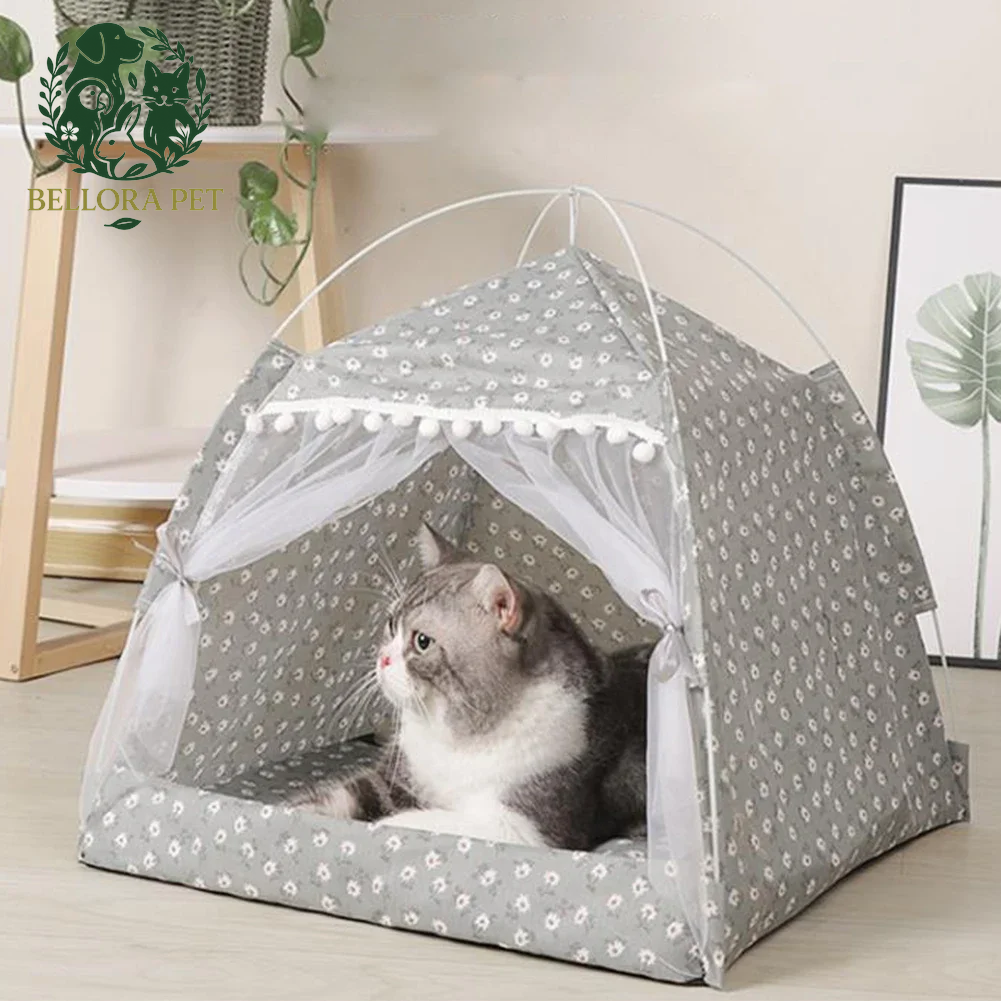 SnuggleTent Adventure Bed – Foldable Plush Tent House for Cats & Small Dogs