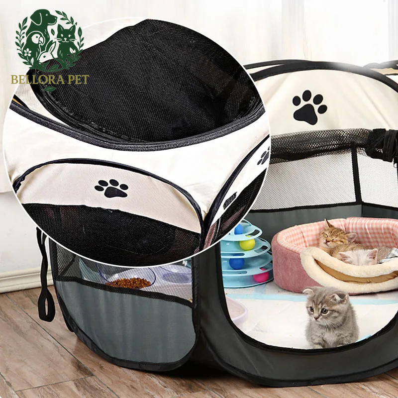 PawPal™ OctaPlay Tent – Foldable Pet Kennel & Travel Playpen for Cats & Dogs