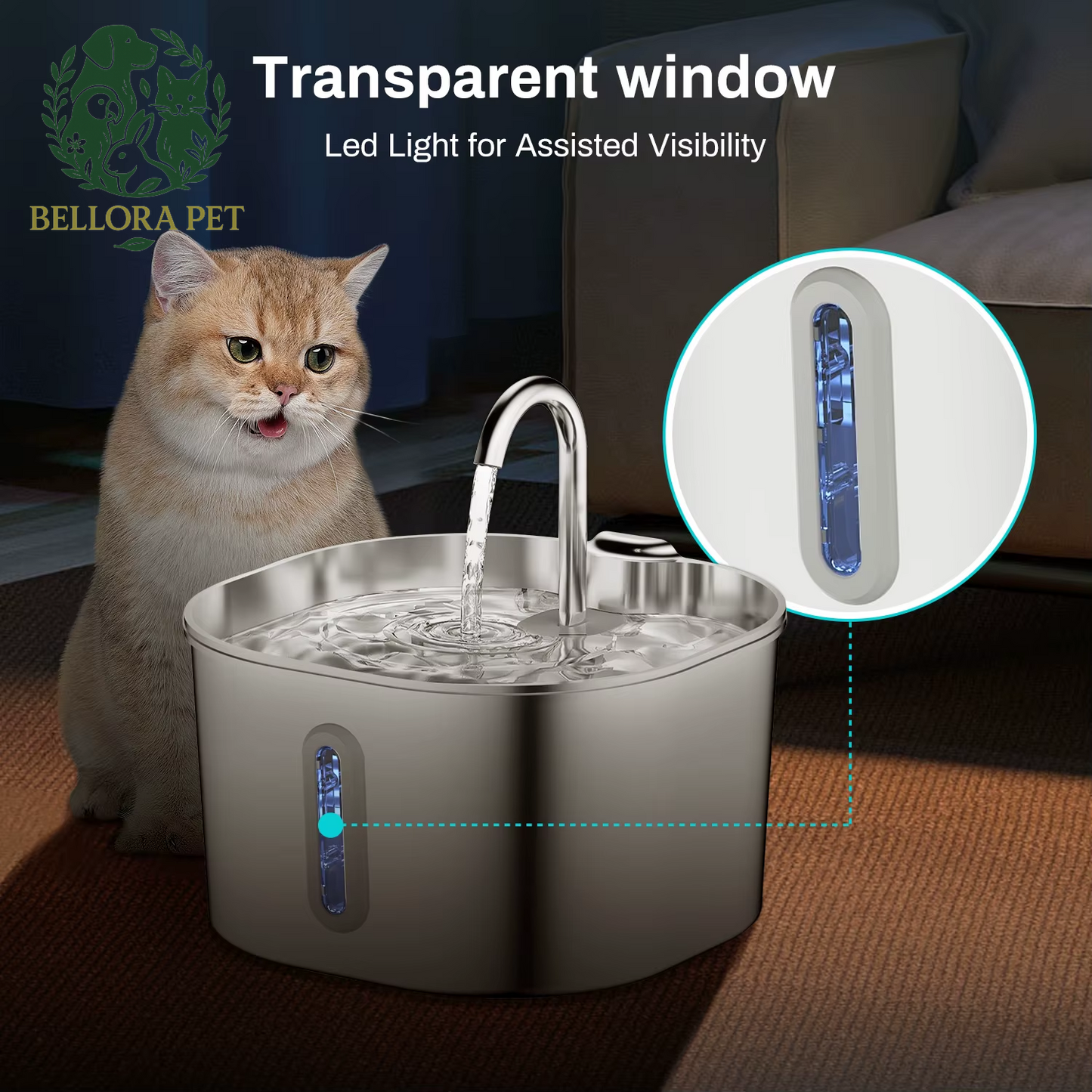 AquaPaws™ Stainless Steel Pet Fountain – Fresh-Flow Waterfall for Cats & Dogs