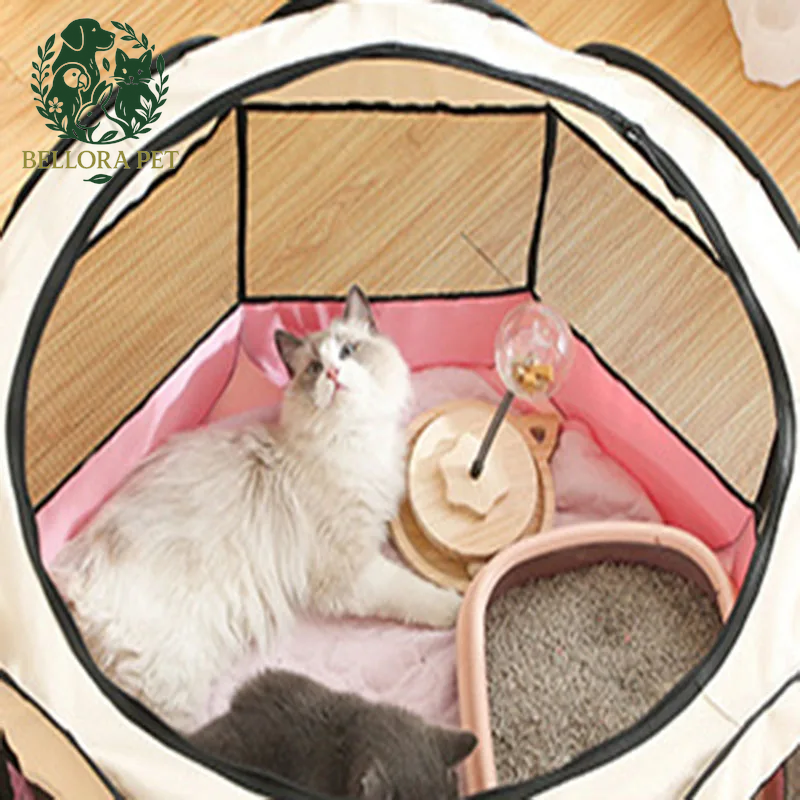 PawPal™ OctaPlay Tent – Foldable Pet Kennel & Travel Playpen for Cats & Dogs