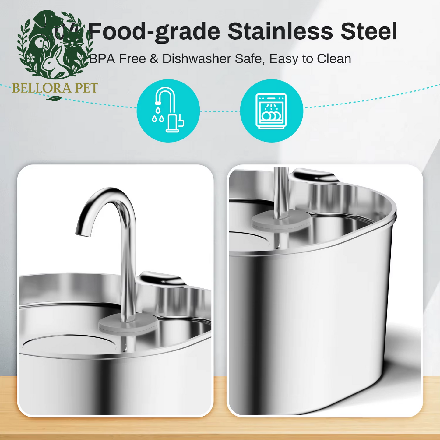 AquaPaws™ Stainless Steel Pet Fountain – Fresh-Flow Waterfall for Cats & Dogs