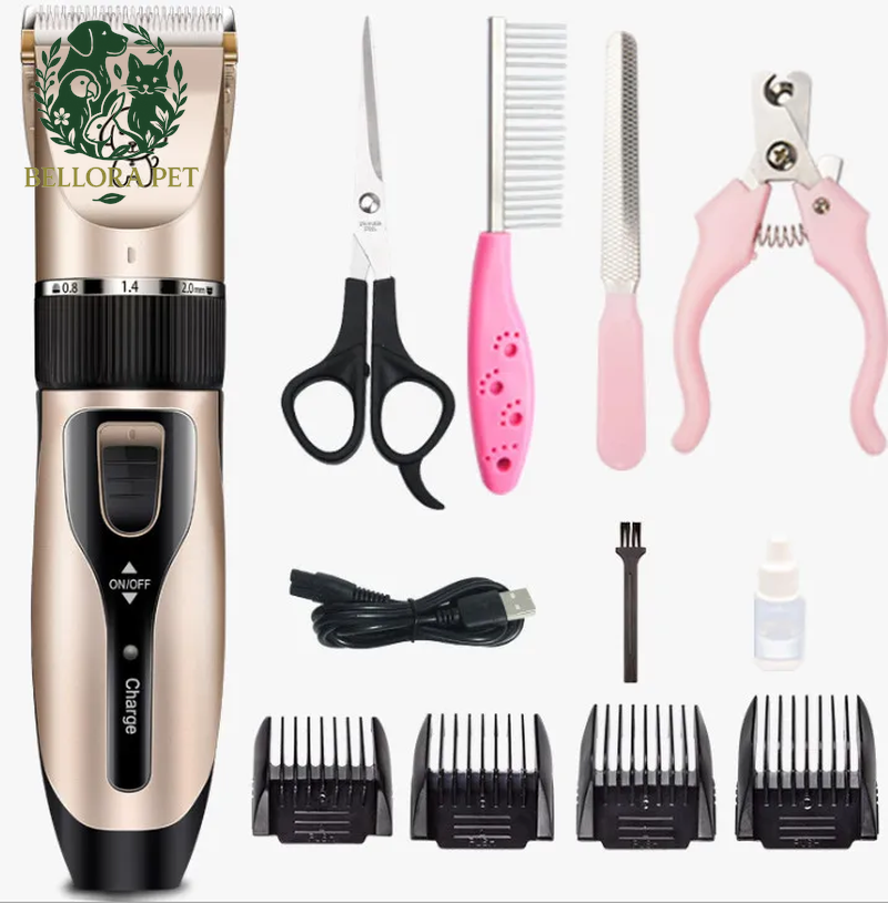 Pawfect Trim™ 4-in-1 Pro Pet Shaver Set – Quiet Clippers for Dogs & Cats