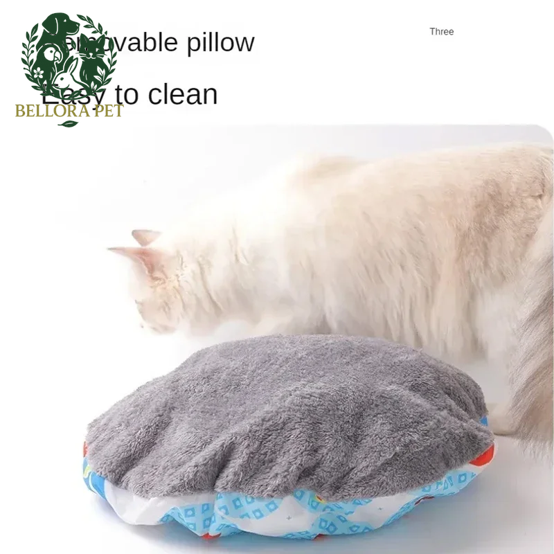 Winter Snuggle Cave – Foldable Plush Dog & Cat House with Non-Slip Base