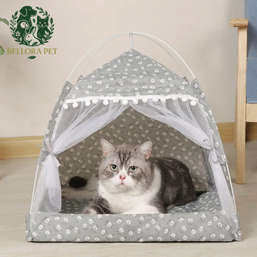 SnuggleTent Adventure Bed – Foldable Plush Tent House for Cats & Small Dogs
