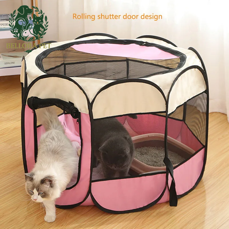 PawPal™ OctaPlay Tent – Foldable Pet Kennel & Travel Playpen for Cats & Dogs