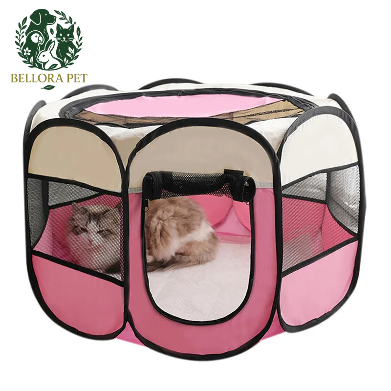 PawPal™ OctaPlay Tent – Foldable Pet Kennel & Travel Playpen for Cats & Dogs
