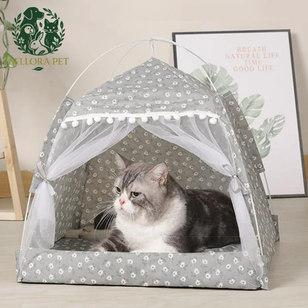 SnuggleTent Adventure Bed – Foldable Plush Tent House for Cats & Small Dogs
