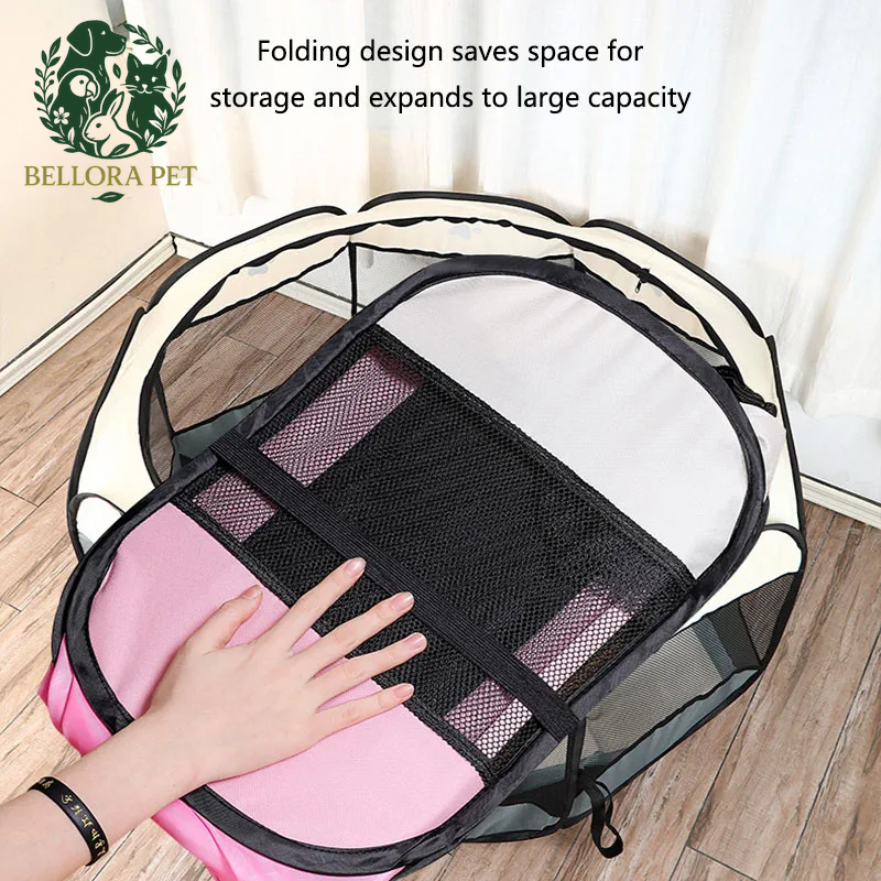 PawPal™ OctaPlay Tent – Foldable Pet Kennel & Travel Playpen for Cats & Dogs