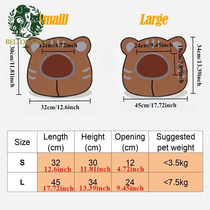 Winter Snuggle Cave – Foldable Plush Dog & Cat House with Non-Slip Base