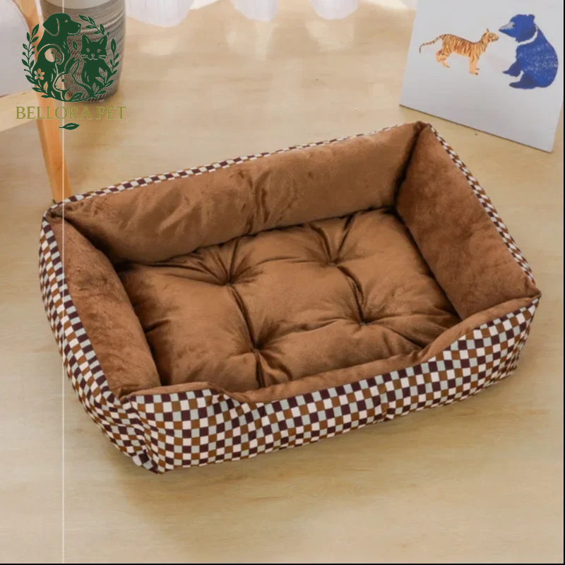 Pawfect Plaza™ – Plush Square Sofa Bed for Cats & Small Dogs