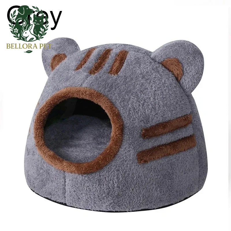 Winter Snuggle Cave – Foldable Plush Dog & Cat House with Non-Slip Base