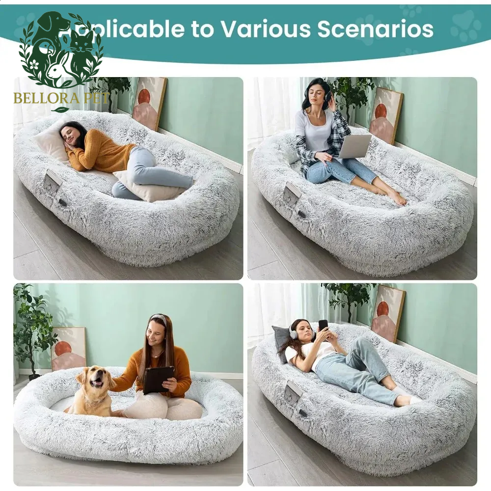 SnuggleNest™ Giant Human Dog Bed – Ultra-Plush Retreat for You & Your Pet