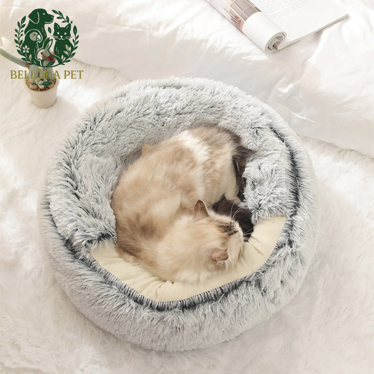 Ultra-Plush Cozy Cave Bed – Round Warm Nest for Cats & Small Dogs