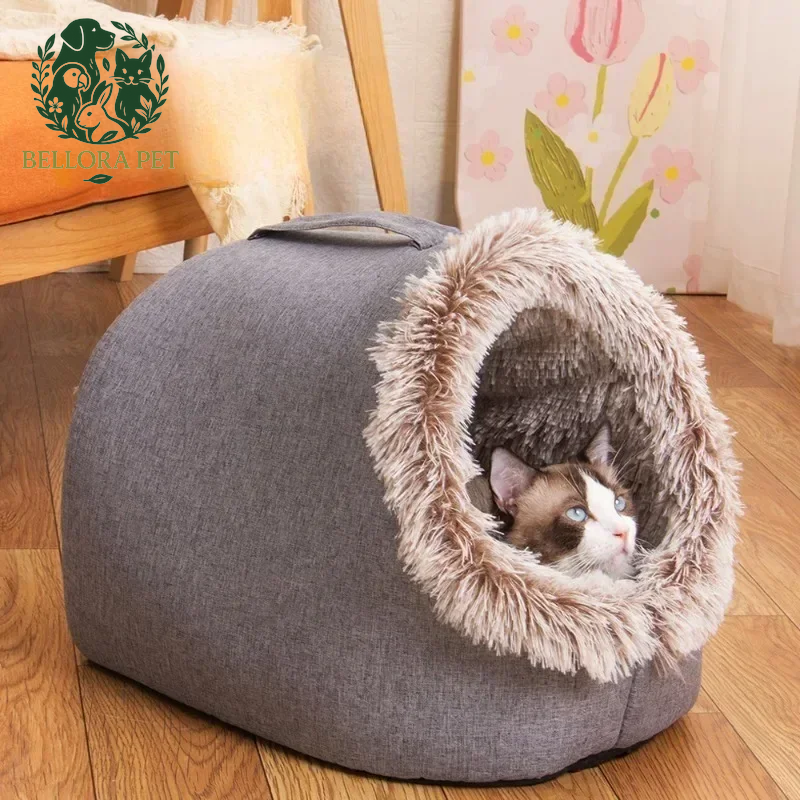 SnuggleCave™ Plush Pet House – Warm Hideaway Bed for Cats & Small Dogs