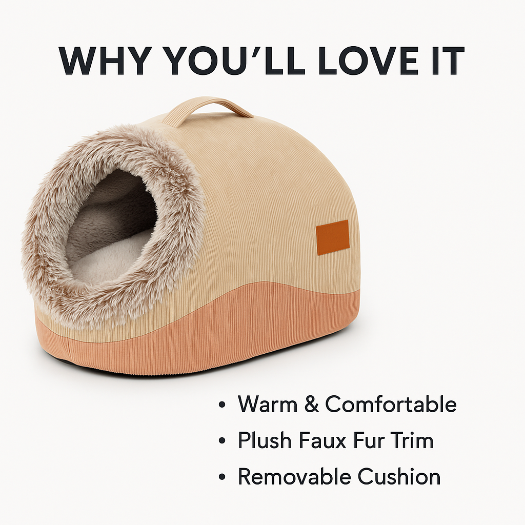SnuggleCave™ Plush Pet House – Warm Hideaway Bed for Cats & Small Dogs