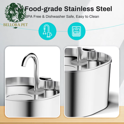 AquaPaws™ Stainless Steel Pet Fountain – Fresh-Flow Waterfall for Cats & Dogs