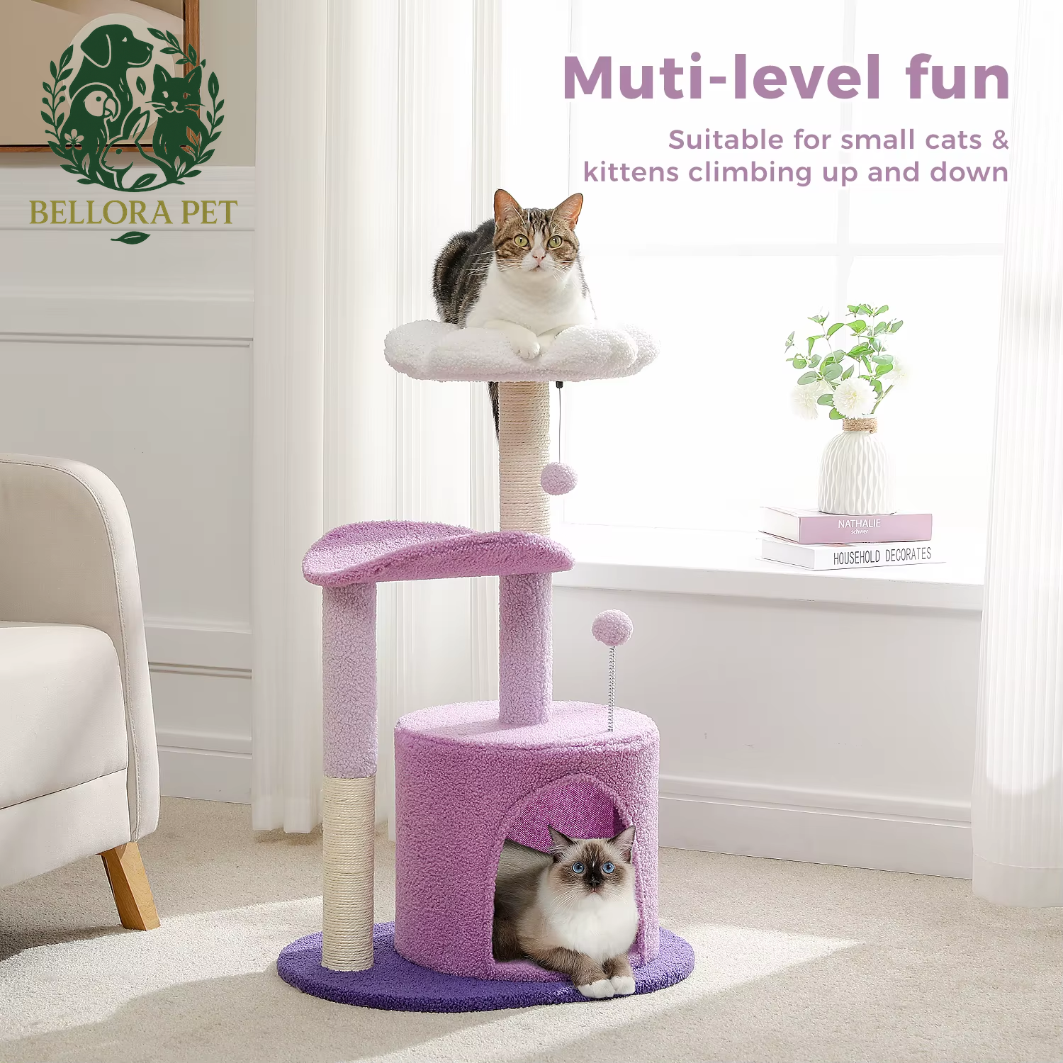 Cactus Oasis™ Cat Tree – Cozy Condo, Curved Perch & Scratch Post Playground