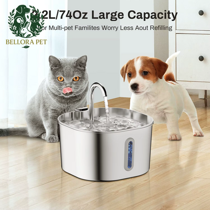 AquaPaws™ Stainless Steel Pet Fountain – Fresh-Flow Waterfall for Cats & Dogs