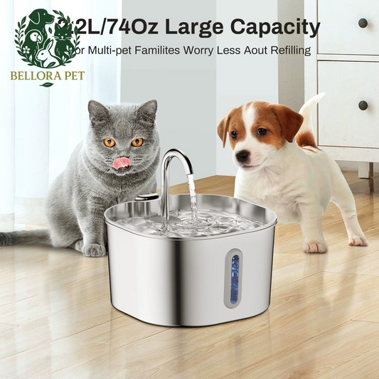 AquaPaws™ Stainless Steel Pet Fountain – Fresh-Flow Waterfall for Cats & Dogs