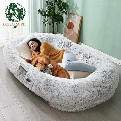 SnuggleNest™ Giant Human Dog Bed – Ultra-Plush Retreat for You & Your Pet