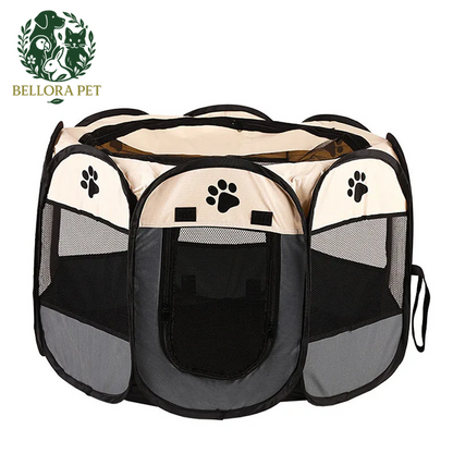 PawPal™ OctaPlay Tent – Foldable Pet Kennel & Travel Playpen for Cats & Dogs