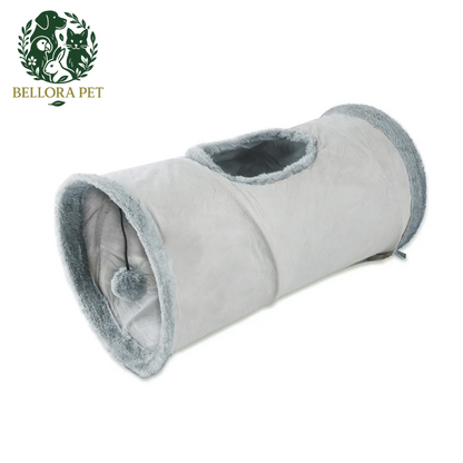 WhiskerWay™ Plush Cat Tunnel – Zoom, Hide & Snooze in Style