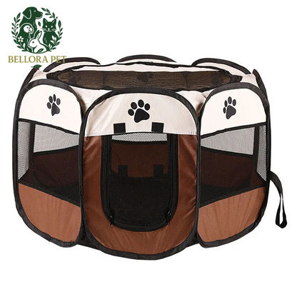 PawPal™ OctaPlay Tent – Foldable Pet Kennel & Travel Playpen for Cats & Dogs