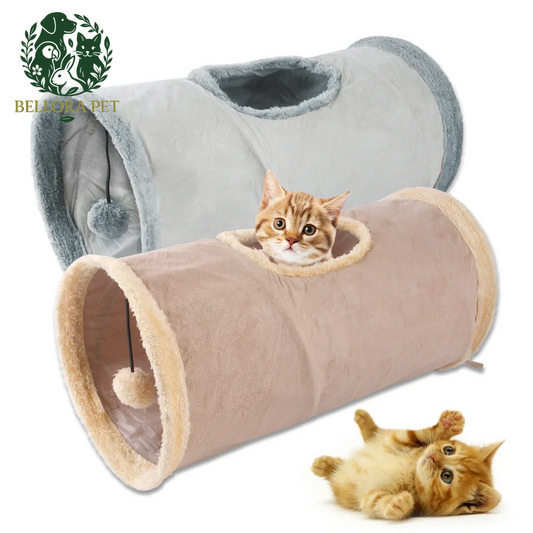 WhiskerWay™ Plush Cat Tunnel – Zoom, Hide & Snooze in Style