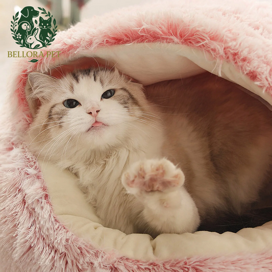 Ultra-Plush Cozy Cave Bed – Round Warm Nest for Cats & Small Dogs