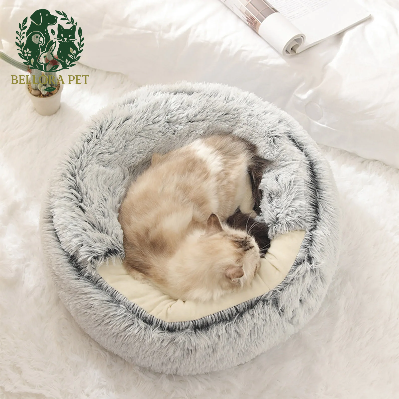 Ultra-Plush Cozy Cave Bed – Round Warm Nest for Cats & Small Dogs
