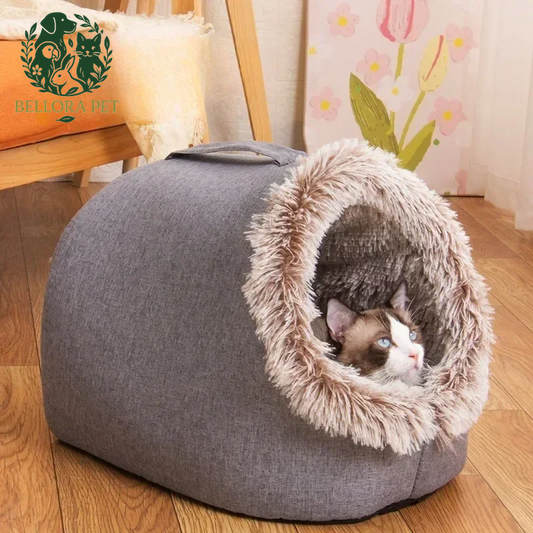 SnuggleCave™ Plush Pet House – Warm Hideaway Bed for Cats & Small Dogs