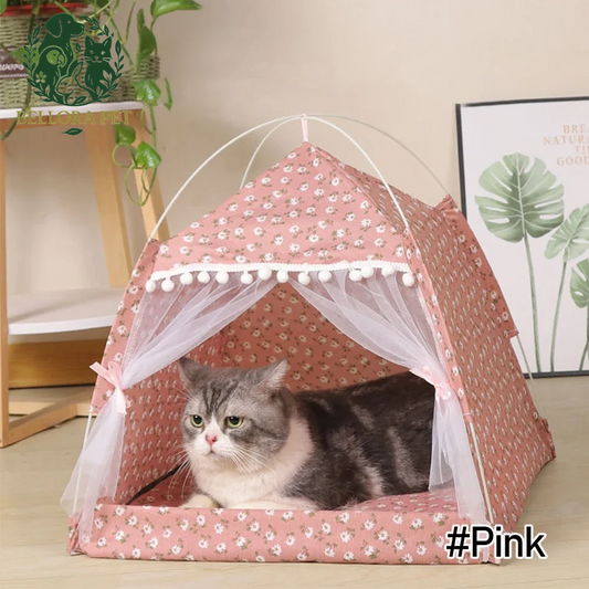 SnuggleTent Adventure Bed – Foldable Plush Tent House for Cats & Small Dogs