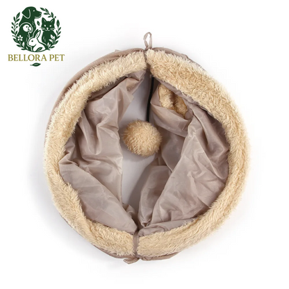 WhiskerWay™ Plush Cat Tunnel – Zoom, Hide & Snooze in Style